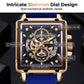 ⌚ LIMITED-TIME 50% OFF! ✨ Men's Skeleton Watch – Square Face, Chronograph, Silicone Strap 🌀