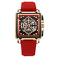 ⌚ LIMITED-TIME 50% OFF! ✨ Men's Skeleton Watch – Square Face, Chronograph, Silicone Strap 🌀