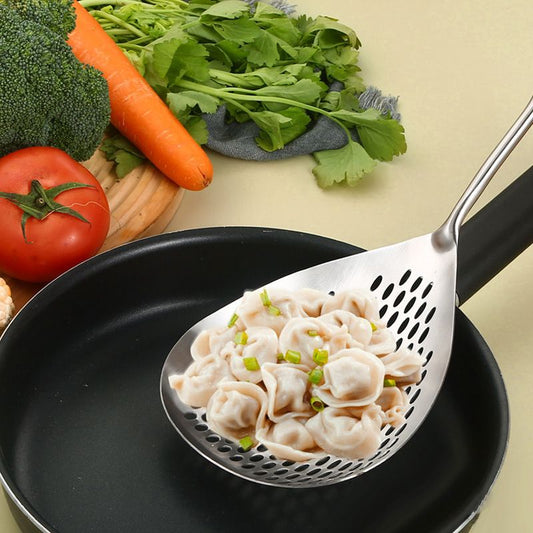 🍜 2026 Sale — Over 20,800 Sold! 🥄 Stainless Steel Skimmer Spoon – Fast Draining, Heat-Safe & Versatile | Perfect for Frying, Soups & Pasta 🍳
