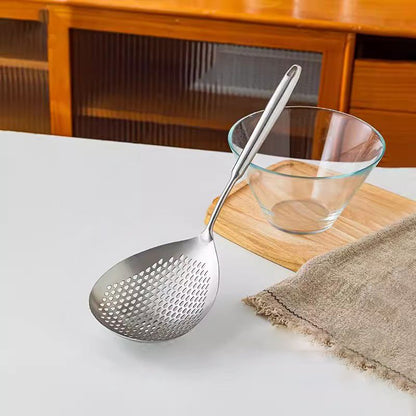 🍜 2026 Sale — Over 20,800 Sold! 🥄 Stainless Steel Skimmer Spoon – Fast Draining, Heat-Safe & Versatile | Perfect for Frying, Soups & Pasta 🍳