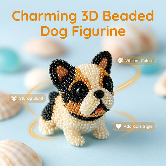 Kit de montage d'un chien en 3D avec des perles colorées