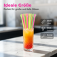 🍹50 % de réduction pour une durée limitée🍹🌈Pailles colorées en plastique en forme de cuillère pour smoothies