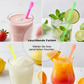 🍹50 % de réduction pour une durée limitée🍹🌈Pailles colorées en plastique en forme de cuillère pour smoothies