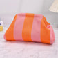 Knit Striped Dumpling Clutch Bag