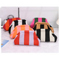 Knit Striped Dumpling Clutch Bag