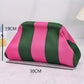 Knit Striped Dumpling Clutch Bag