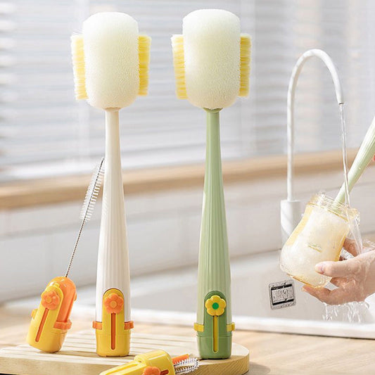 ⏳Limited-time 50% off💥✨ 5-in-1 Bottle Cleaner Set – sponge + straw + lip + gap brush + hook – every corner sparkling clean. Reaches narrow necks & tight spots – keeps water bottles, baby bottles & cups truly hygienic! 🍼✅