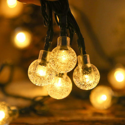 ☀️ Waterproof Bubble Solar String Lights for Patio