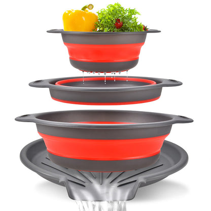 🥗 3-Piece Collapsible Colander Set with Draining Base 💧