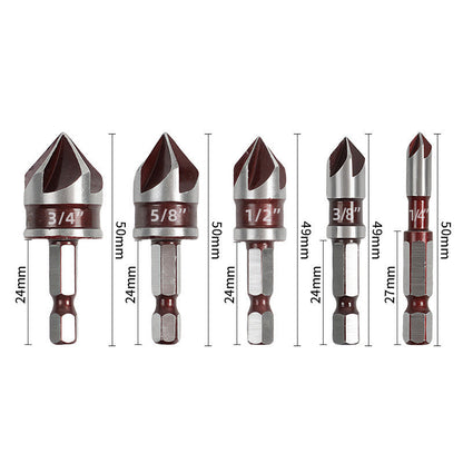 High-Carbon Steel Countersink Drill Bit Set — Precision Drilling for Wood and Metal! ✨
