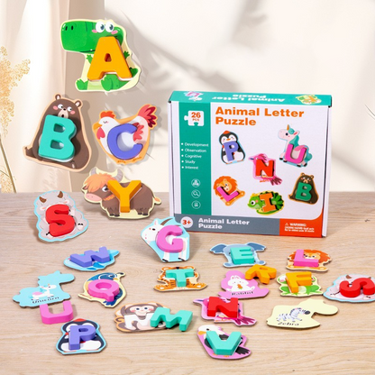 🧸 LIMITED-TIME 50% OFF! 🔤 26-Piece Wooden Letter & Animal Matching Toy – Hands-On Alphabet Mastery, Vibrant Animal Illustrations & Child-Safe Design – Learning Made Fun ✨