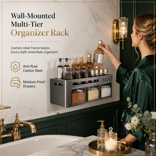 🎉⏳Limited-time 50% off💥💞Wall‑Mounted No‑Drill Spice Rack🍳