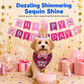 5-Piece Pet Birthday Party Dress Up Set with Plaid Triangle Bandana Bibs and Birthday Hat for Dogs and Cats