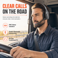 🚛 Wireless Bluetooth Call Center Headset with ENC Environmental Noise Cancellation and Auto Pairing for Customer Service and Truck Drivers