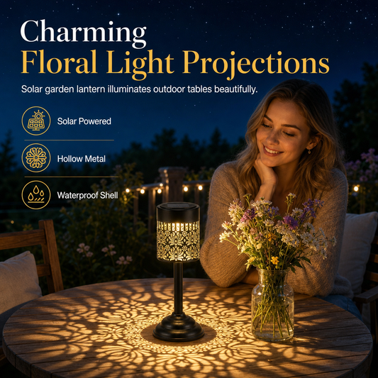 🌞 Outdoor Iron Table Lamp Peony Shaped Decorative Atmosphere Light 🌸
