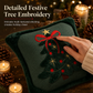 🎄 Embroidered Christmas Tree Throw Pillow Cover with Bow 45x45cm Decorative Cushion Cover for Living Room Sofa 🧸