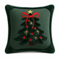 🎄 Embroidered Christmas Tree Throw Pillow Cover with Bow 45x45cm Decorative Cushion Cover for Living Room Sofa 🧸