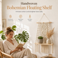 🧶 Bohemian Hand Woven Macrame Wall Hanging Floating Shelf for Books and Plants Living Room Decor