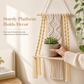 🧶 Bohemian Hand Woven Macrame Wall Hanging Floating Shelf for Books and Plants Living Room Decor