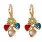 ⏳Time-Limited Special⏰Retro Colorful Heart Tassel Drop Earrings for Women Fashion Ear Buckle Jewelry❤️💚💙