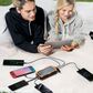 ☀️ Solar Power Bank with Built-in Cables & Flashlight