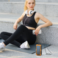 ☀️ Solar Power Bank with Built-in Cables & Flashlight