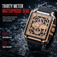 ⌚ LIMITED-TIME 50% OFF! ✨ Men's Skeleton Watch – Square Face, Chronograph, Silicone Strap 🌀