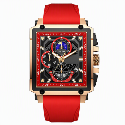 ⌚ LIMITED-TIME 50% OFF! ✨ Men's Skeleton Watch – Square Face, Chronograph, Silicone Strap 🌀