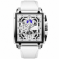 ⌚ LIMITED-TIME 50% OFF! ✨ Men's Skeleton Watch – Square Face, Chronograph, Silicone Strap 🌀