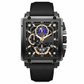 ⌚ LIMITED-TIME 50% OFF! ✨ Men's Skeleton Watch – Square Face, Chronograph, Silicone Strap 🌀