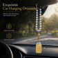 💎 Stainless Steel Arabic Medallion Car Hanging Ornament with Blue Glass Chain
