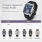 🕰️ Men's Tonneau Quartz Chronograph Watch with Skeleton Flywheel Dial Moon Phase Calendar and Silicone Strap