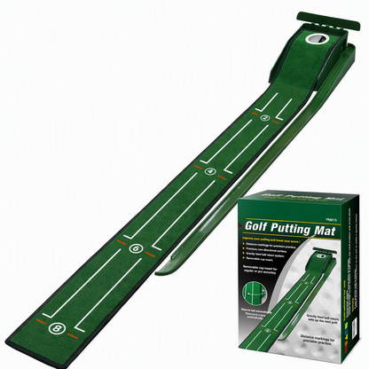 ⏳Limited-time 50% off💥Portable Mini Golf Putting Mat Indoor and Outdoor Golf Practice Green Trainer with 3 Holes 264x19.5cm