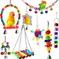 ⏳Limited-time 50% off💥Parrot Toy Set with Swing Perch and Chewing Toys for Bird Cage Decoration and Boredom Relief