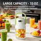 ⏳Limited-time 50% off 🥤 Portable Blender: 12-Blade, 1000ml, Digital Display, USB Rechargeable, Dual-Lid