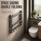⏳Limited-time 50% off💥No Drill Double Folding Bathroom Towel Rack Wall Mounted Bath Towel Holder Shelf Organizer with Hooks