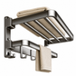 ⏳Limited-time 50% off💥No Drill Double Folding Bathroom Towel Rack Wall Mounted Bath Towel Holder Shelf Organizer with Hooks