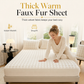 ⏳Limited-time 50% off💥Soft Rabbit Plush and Milk Velvet Fitted Sheet Mattress Cover Dustproof Mattress Protector