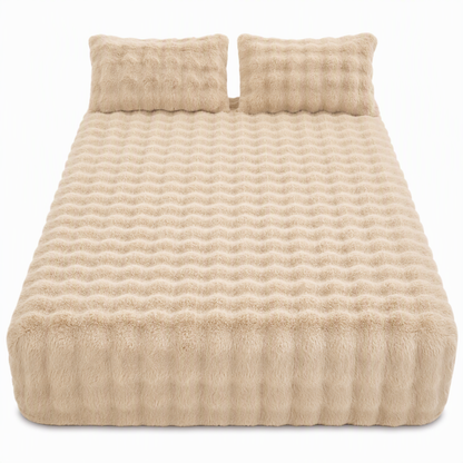 ⏳Limited-time 50% off💥Soft Rabbit Plush and Milk Velvet Fitted Sheet Mattress Cover Dustproof Mattress Protector