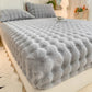 ⏳Limited-time 50% off💥Soft Rabbit Plush and Milk Velvet Fitted Sheet Mattress Cover Dustproof Mattress Protector