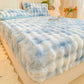 ⏳Limited-time 50% off💥Soft Rabbit Plush and Milk Velvet Fitted Sheet Mattress Cover Dustproof Mattress Protector