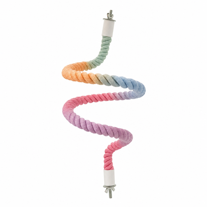⏳Limited-time 50% off💥Colorful Cotton Rope Parrot Perch Bendable Bird Climbing Rope Swing Toy with Fixed Ends