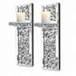 ⏳Limited-time 50% off💥Set of 2 Silver Mirrored Crystal Candle Holders with Acrylic Crushed Diamonds for Living Room Dining Room Home Decor