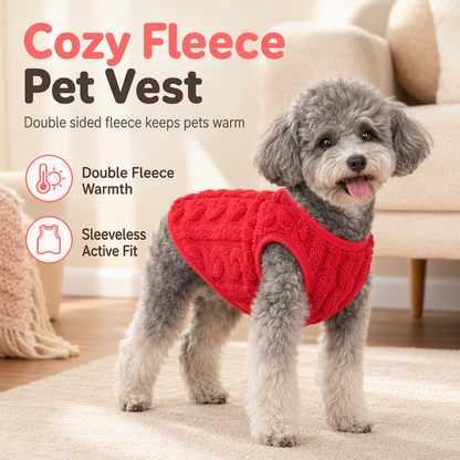 ⏳Limited-time 50% off💥Warm Double Sided Fleece Pet Sweatshirt with Cable Knit Design Autumn Winter Dog Clothes for Small Dogs Teddy and Bichon