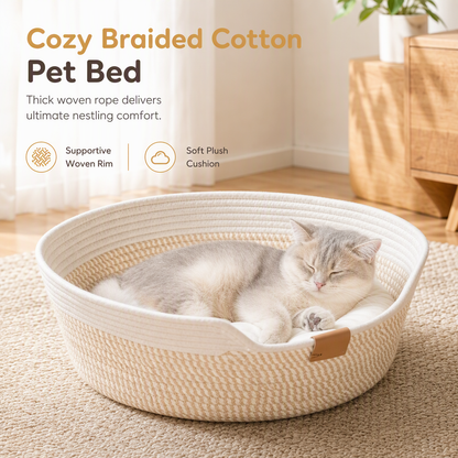 ⏳Limited-time 50% off💥Integrated Cat Bed and Scratching Board with Removable Cushion Durable Scratch Resistant Round Cat Nest for Indoor Cats