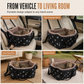 Portable Warm Plush Cat Carrier Bag and Car Travel Bed with Paw Print Anti-Collapse Design for Outdoor Travel