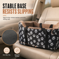 Portable Warm Plush Cat Carrier Bag and Car Travel Bed with Paw Print Anti-Collapse Design for Outdoor Travel