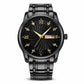 Men's Fashion Watch with Day Date Display Waterproof Luminous Hands and Alloy Steel Band