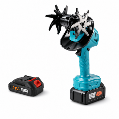⏳Time-Limited Special⏰ Cordless Handheld Mini Tiller Cultivator 21V Lithium Battery Powered Portable Garden Soil Loosener and Weeder for Home Yard
