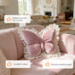 Elegant Butterfly-Shaped Throw Pillow with Lace Trim